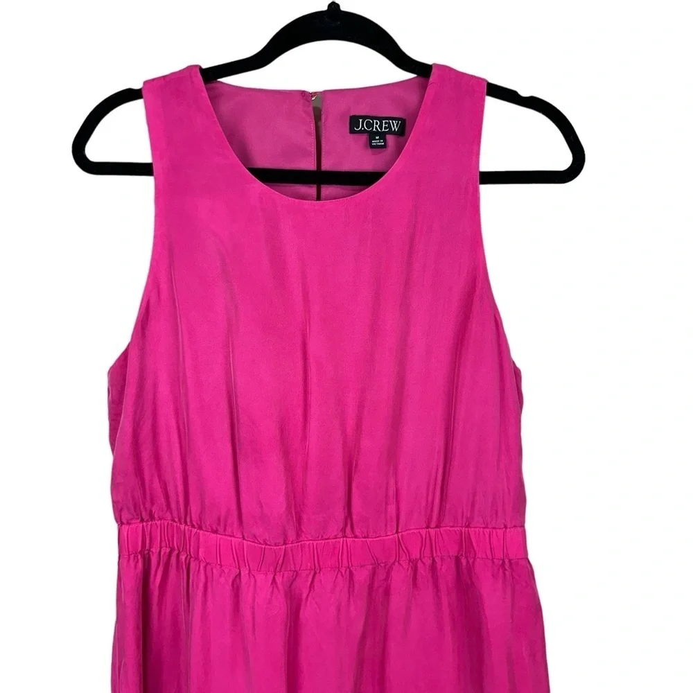 J. Crew Cinched Waist Cupro Midi Dress Festival Pink Size M